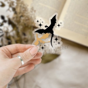 Fantasy Sticker | Trendy Dragon Stickers| e-reader, Booktok Bookish Sticker | Clear or Waterproof White | Gift Book Lover | Avid Reader
