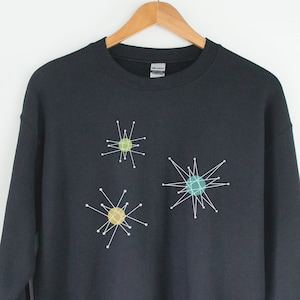 Vintage Franciscan Starburst Atomic Design Sweatshirt - Mid Century Space-Age Design, Mid Century Modern Graphic Sweatshirt, MCM Sweatshirt