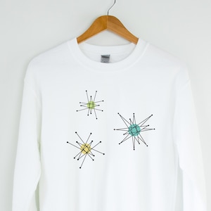 Vintage Franciscan Starburst Atomic Design Sweatshirt - Mid Century Space-Age Design, Mid Century Modern Graphic Sweatshirt, MCM Sweatshirt