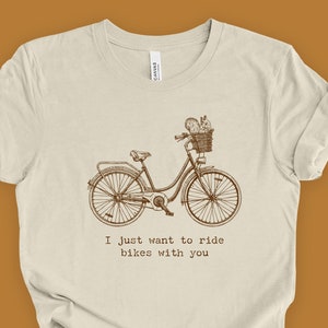 I Just Want To Ride Bikes With You, Squirrel Bicycle Love T-Shirt 'Ride  with Me' Tee, Squirrel Shirt, Squirrels and Bikes, Eco Friendly