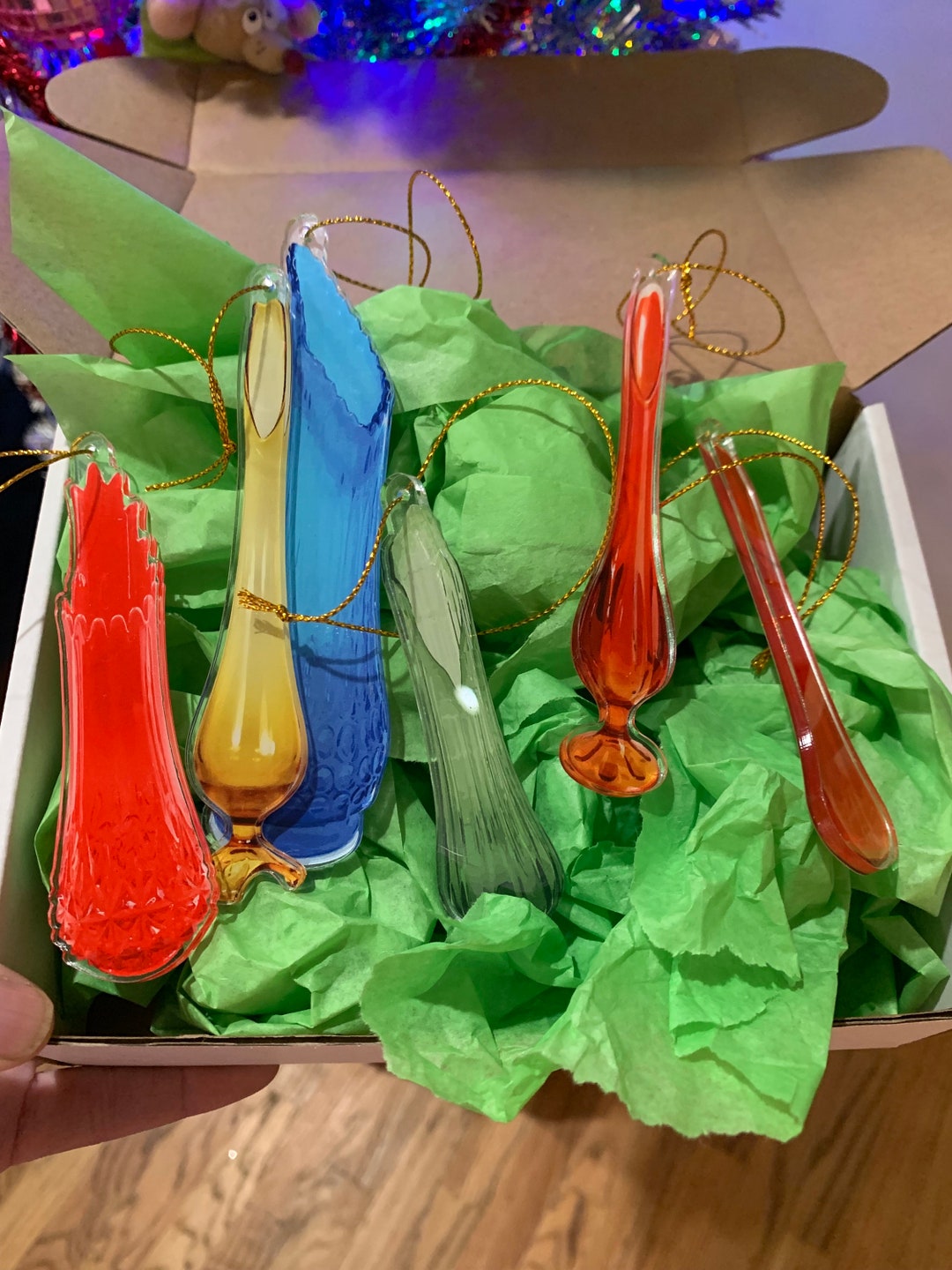 Swung Vase Ornaments, 6 Christmas Swung Ornaments, Viking Swung, LE