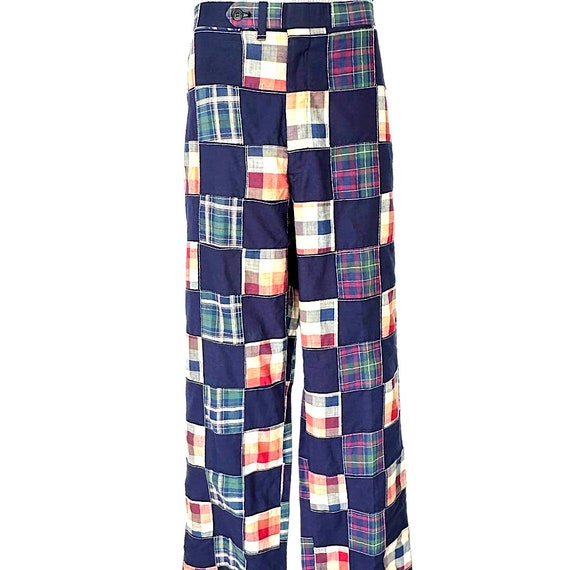 Vintage Men's Patchwork Golf Pants 1970s Flared L… - image 3