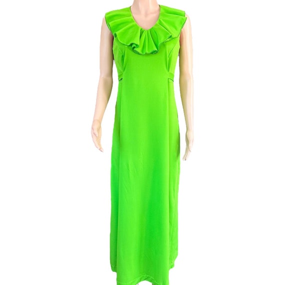 Vintage 1970’s Lime Green Sleeveless Maxi Dress Ru