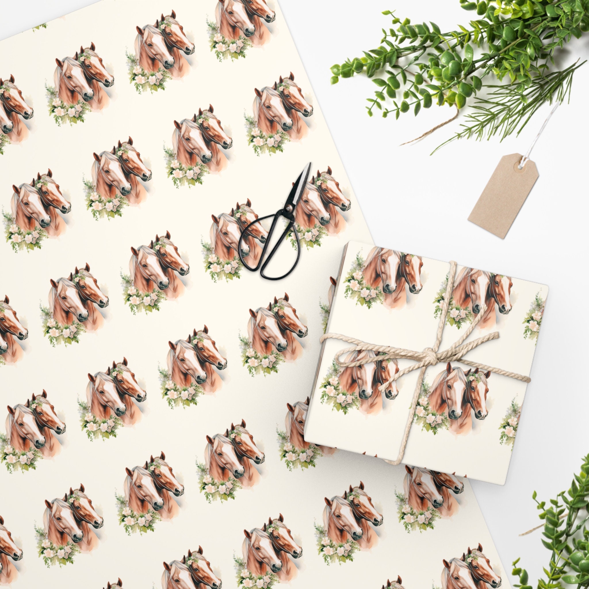 Cute Horse Wrapping Paper Etsy