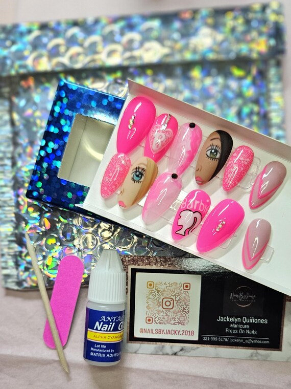 Barbie Press on Nails Set Etsy
