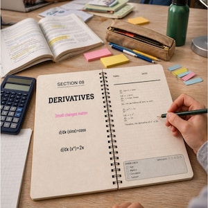 Cuaderno de matemáticas para estudiantes / Resolución de problemas paso a paso / Páginas de estudio de álgebra y cálculo / PDF imprimible