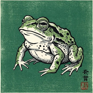 Japanese Toad Poster Digital Download | Bold & Stylish Wall Art | Eco-Friendly Print