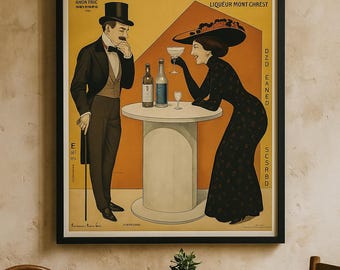 Vintage Absinth-Werbeplakat - Französische Bardekoration (Digitaler Download)