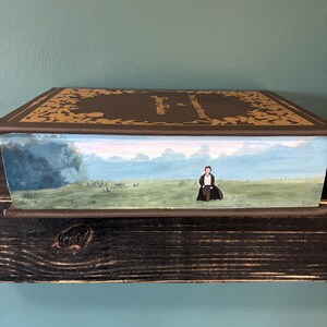 Jane Austen Leather Bound Book: Hand-Painted Watercolor Fore-Edge Art image 3