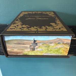 Jane Austen Leather Bound Book: Hand-Painted Watercolor Fore-Edge Art image 2