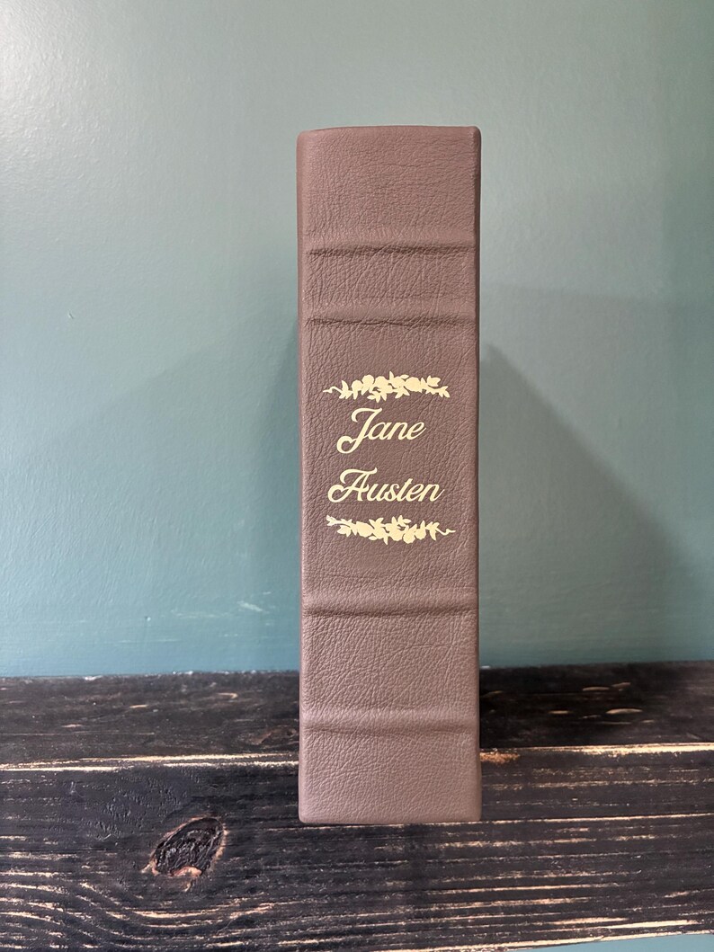 Jane Austen Leather Bound Book: Hand-Painted Watercolor Fore-Edge Art image 9