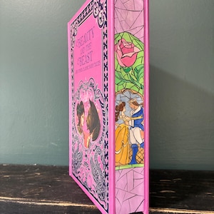 Die Schöne und das Biest Buch: Buchschnitt, handgemalte Buchkante, Aquarell, Geschenk für Sie, Buchliebhaber, Buchklassiker