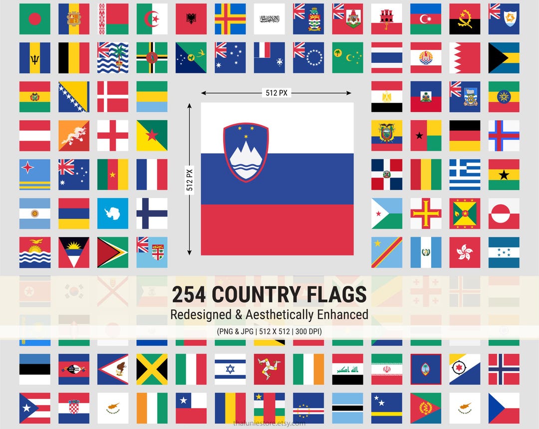 Country Flags Collection Raros World Country Flags Collection | 1:1 Proportion | Flagion Edition ...