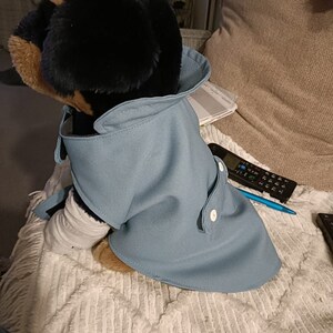 Water resistant dog coat blue and grey