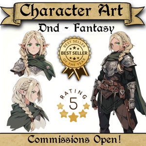 Character Commission! - DnD Custom OC Art! - Anime Styled Characters for Fantasy Tabletop Gaming - Dungeon and Dragons - DnD Portrait