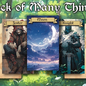 Deck of many Things 22 Card Bundle - DnD Cards - | Tarot | DnD Spellbook for Fantasy Tabletop Gaming - Custom - Dungeon and Dragons - Gift