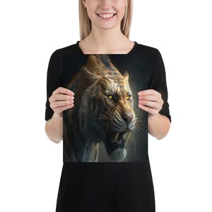 Growling-angry-sabertooth Tiger-extinct-kids Room-wall Art-home Decor ...