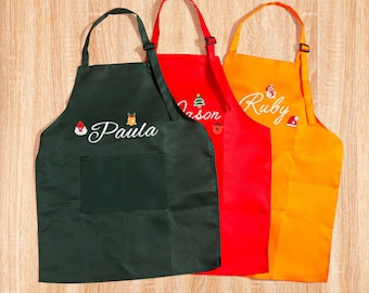 Personalized Kids Apron with Name/Logo | Custom Toddler Art Smock for Preschool, Cooking, Birthday Party Gift,  Embroidered Name