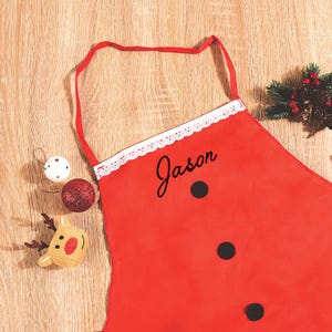 Personalized Apron for Kids, Custom Toddler Apron Embroidered Name, Striped Apron, Cooking Party, Birthday Gift for Child