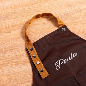 Personalized Kids Apron with Embroidered Name - Adjustable Canvas Art Smock for Toddlers, Painting & Cooking, Custom Gift for Birthdays
