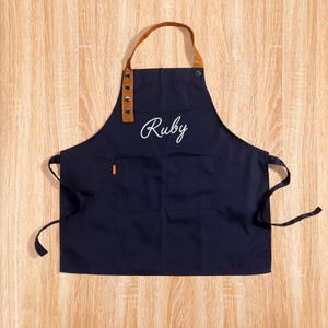 Custom Embroidered Kids Apron - Adjustable Art & Cooking Bib, Canvas Painting Smock for Birthday Gift Personalized Name Toddler Apron