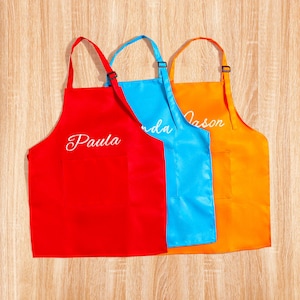 Custom Kids Apron with Name/Logo | Personalized Art & Cooking Apron for Toddler Birthday Party, Preschool, Gift, Embroidered Name