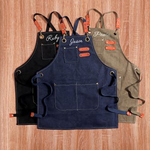 Personalized Kid's Apron, Custom Embroidery Toddler Apron with Pockets, Kids Canvas Apron,  Child Cooking\Woodwork\Gardening, Easter Gifts