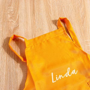 Eco-Friendly Personalized Apron for Children | Embroidery Name Customization | Soft Cotton Kitchen Apron | Baking & BBQ Gift