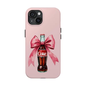 Coke Phone Case, Aesthetic iphone case, iphone 14, 15, 16, Samsung galaxy  Diet Coke Girly Gift, Coquette design, Bow