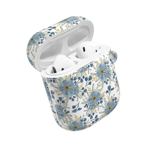 Floral AirPod Case, Boho Flower Design, Cute Airpod Case, Hard Cover For Airpods Pro 1 2 3 - Carabiner Included