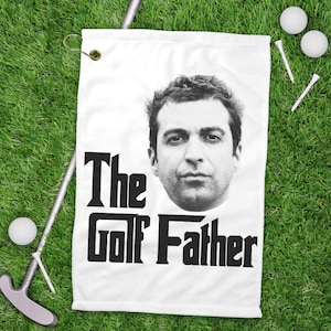 Personalized Golf Towel for Dad or Grandpa, Custom Picture Golf Towel, Gift for Him, Gift for Father, Golf Towel, Father&#39;s Day Golf Gift
