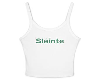 Sláinte, St Patrick's Day Tank Top, Crop top, Shamrock Fitted Tank, Lucky Drinking Shirt, Holiday St Paddy's Day Shirt, St. Patty's