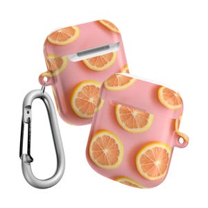 Oranges AirPod Case, Cute Case for Airpods, Cute Airpod Case, Hard Cover For Airpods Pro 1 2 3 - Carabiner Included