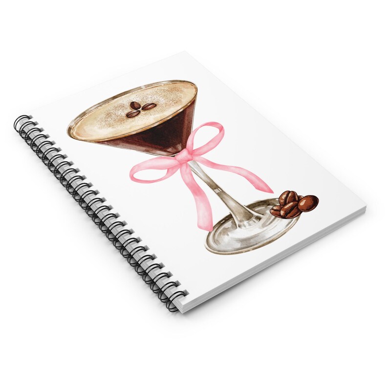 Bartender Notebook Espresso Martini Journal, Spiral Notebook, Coquette Notepad for Women ...