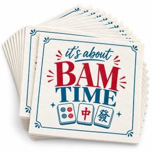Mahjong Cocktail Napkins, Pack of 30 for Game Night and Mahjong Parties