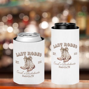 Custom Last Rodeo Bachelorette Can Coolers Coquette Favors Western Bachelorette Party Favor Nash Bash Cowgirl Bridal Shower Gift, Nash Bash