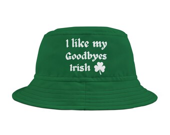 St. Patrick's Day Irish Goodbye, Shamrock Bucket Hat, Unisex Irish Green Hat, Hats St Patrick, St Patty Hat, St. Paddy