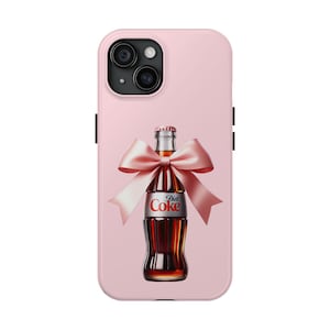 Diet Coke Phone Case, Aesthetic iphone case, iphone 14, 15, 16, Samsung galaxy  Diet Coke Girly Gift, Coquette design, Bow