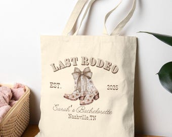Custom Last Rodeo Bachelorette Tote voor Nashville Cowgirl Bach Party Favor Bag, draagtas bruidsmeisjes, Western Bachelorette Party Bags, Nash Bash