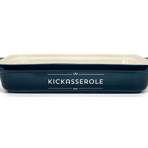 Ceramic Kickasserole Dish - Funny Gifts for People Who Like to Cook, Casserole Dish, 10.6 x 7.2 x 2.3, Baking Dish