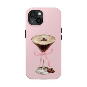Espresso Martini Phone Case, Cocktail Phone Cover, Coquette, iPhone, Samsung , Espresso Martini gift, Valentine's Day gift idea