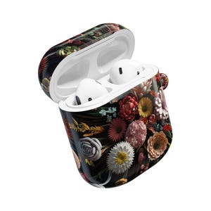 Floral AirPod Case, Cottage Core Flower Design, Cute Boho Airpod Case, Hard Cover For Airpods Pro 1 2 3 - Carabiner Included