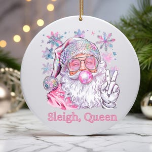 Disco Santa Ornament – Funny Christmas Ornament, Gay Christmas Gift, Drag Queen Ornament, Funny LGBTQ Gift