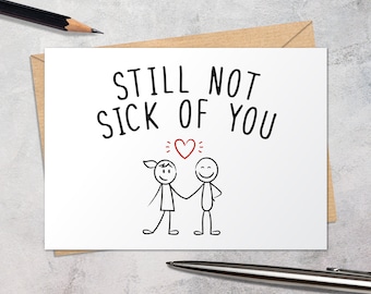 Tarjeta de aniversario divertida imprimible o del día de San Valentín - Descarga instantánea - Tarjeta 5x7 - Tarjeta de cumpleaños de descarga digital para él o ella