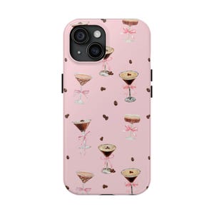 Espresso Martini Phone Case, Cocktail Phone Cover, Coquette, Girly, iPhone 16 15, Espresso Martini gift, Valentine's Day gift idea