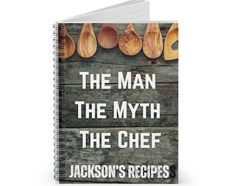 Libro de recetas personalizado, libro de cocina personalizado para papá, libro de recetas con nombre personalizado para hombres, regalo de chef para hombres, regalo de chef para papá o abuelo