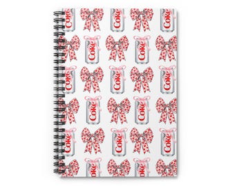 Diet Coke Coquette Spiral Notebook | Cute Gift for Friend, Stylish Journal for Her, Diet Coke Girly Gift, Diet Coke Lover