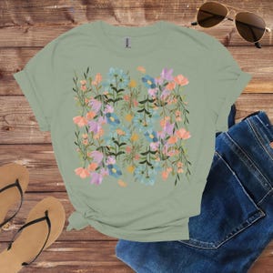 Wildflower Tshirt, Wild Flowers Shirt, Floral Tshirt, Flower Shirt, Gift for Women, Ladies Shirts, Best Friend Gift Shirt,Nature Lover Shirt