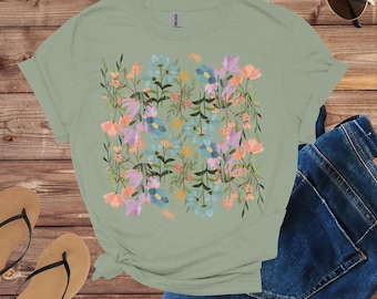 Wildflower Tshirt, Wild Flowers Shirt, Floral Tshirt, Flower Shirt, Gift for Women, Ladies Shirts, Best Friend Gift Shirt,Nature Lover Shirt