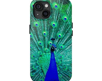 Peacock Phone Case, Peacock Feathers, Pretty Phone Case, Aesthetic Phone Cover, iPhone 16 15 14 13 Pro Max Plus Samsung Galaxy